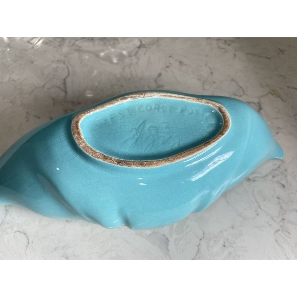 MCM California West Coast Pottery USA Turquoise Blue Aqua Dish / Bowl / Planter - Picture 3 of 8